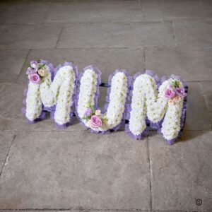 Mum tribute with lace ribbon
