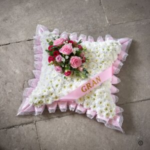 Classic Cushion with Name lettering lace finish